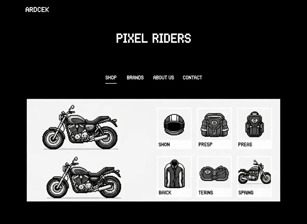 Pixel Riders e-ticaret sitesi örneği