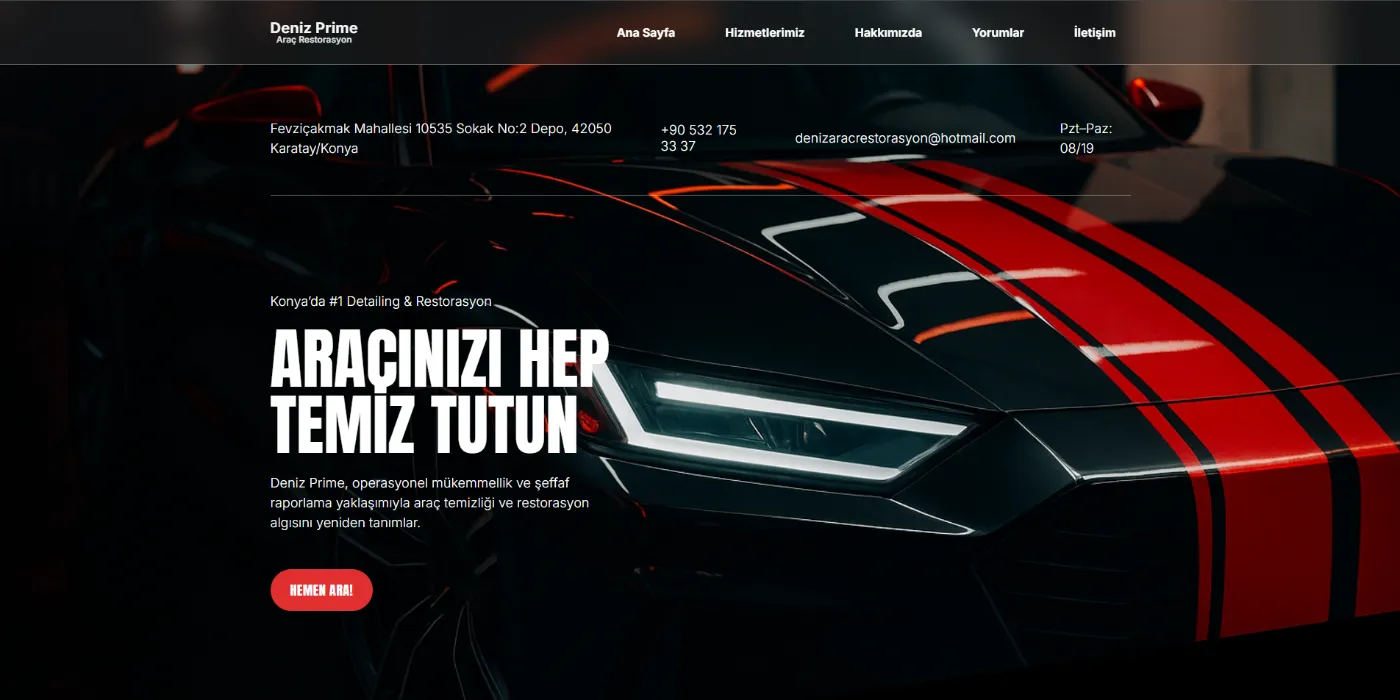 Deniz Prime kurumsal web sitesi ekran görüntüsü